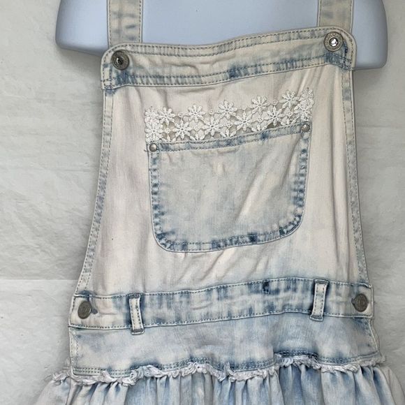 Jordache girl’s youth overalls bib denim jean skirt size Lg - Picture 4 of 7
